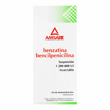 Benzatina Bencilpenicilina 1200000UI 1frasco inyectable Amsa