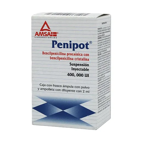Penipot bencilpenicilina 400000UI 1frasco inyectable