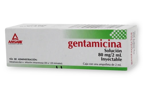 Gentamicina 80mg/2ml 1ampolleta inyectable Amsa