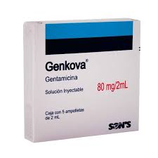 Genkova gentamicina 80mg/2ml 5ampolleta inyectable