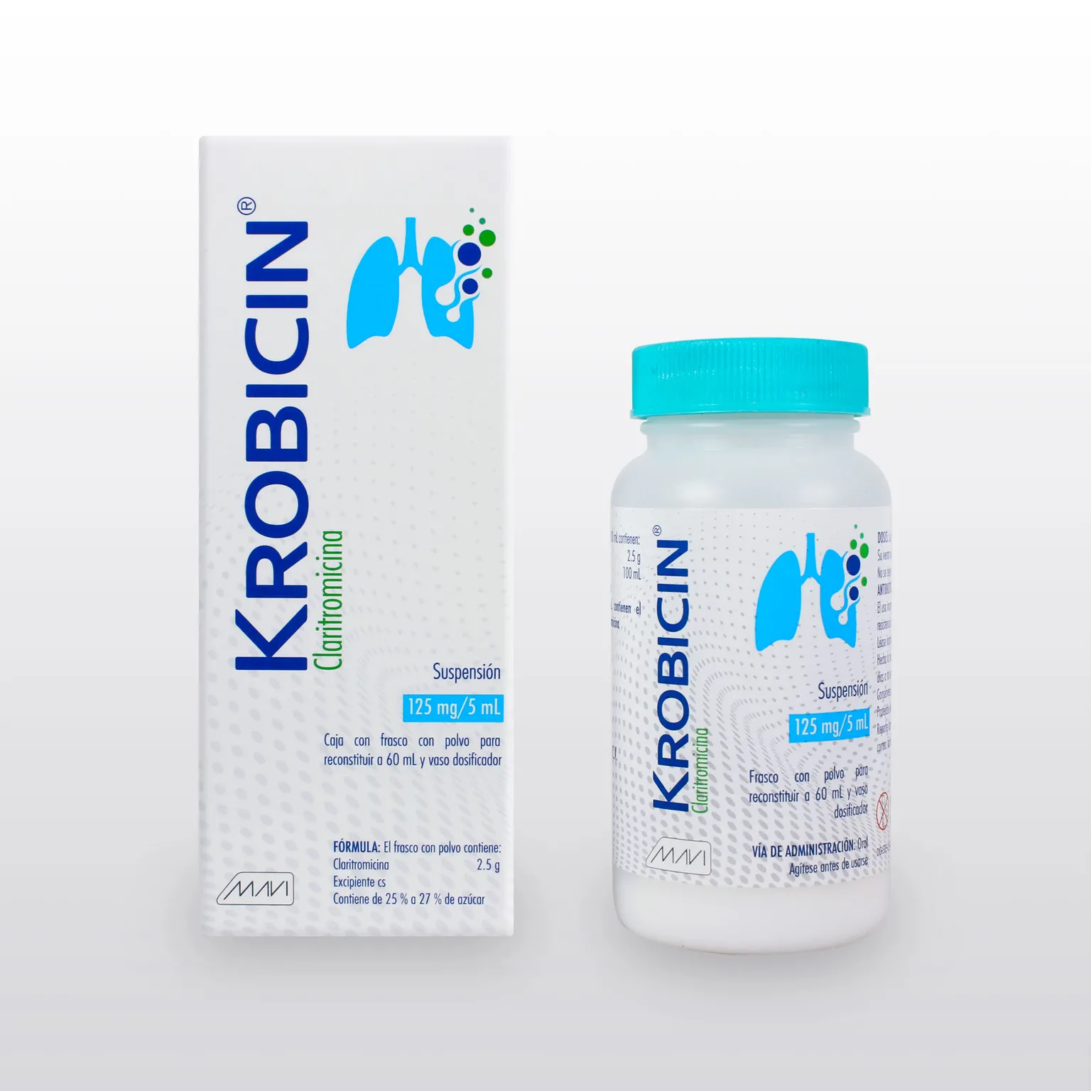 Krobicin Claritromicina 125mg/5ml suspension 60ml