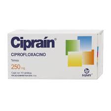 Ciprain Ciprofloxacino 250mg 10 tabletas