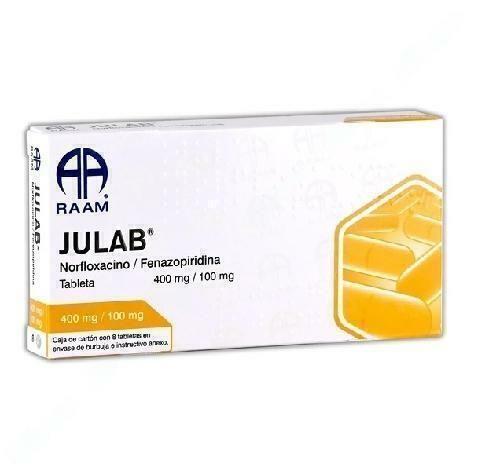 JULAB norfloxacino/fenazopiridina 16 tab