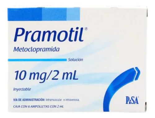 Pramotil metoclopramida 10mg/2ml 6ampulas inyectable