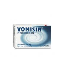 Vomisin  dimenhidrinato 50mg 20 tabletas