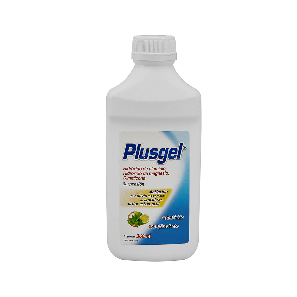 Plusgel 360ml suspension DIMETICONA, HIDRÓXIDO DE ALUMINIO, HIDRÓXIDO DE MAGNESIO
