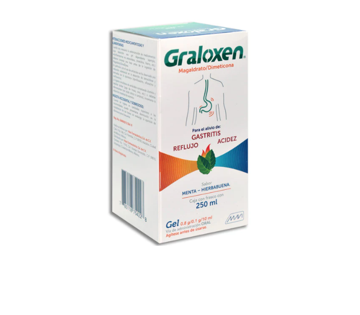 Graloxen gel 250ml magaldrato y dimeticona.