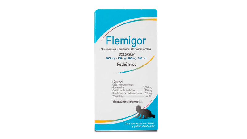 Flemigor pediatrico gotas dextrometorfano/guaifenesina/fenilefrina 60ml