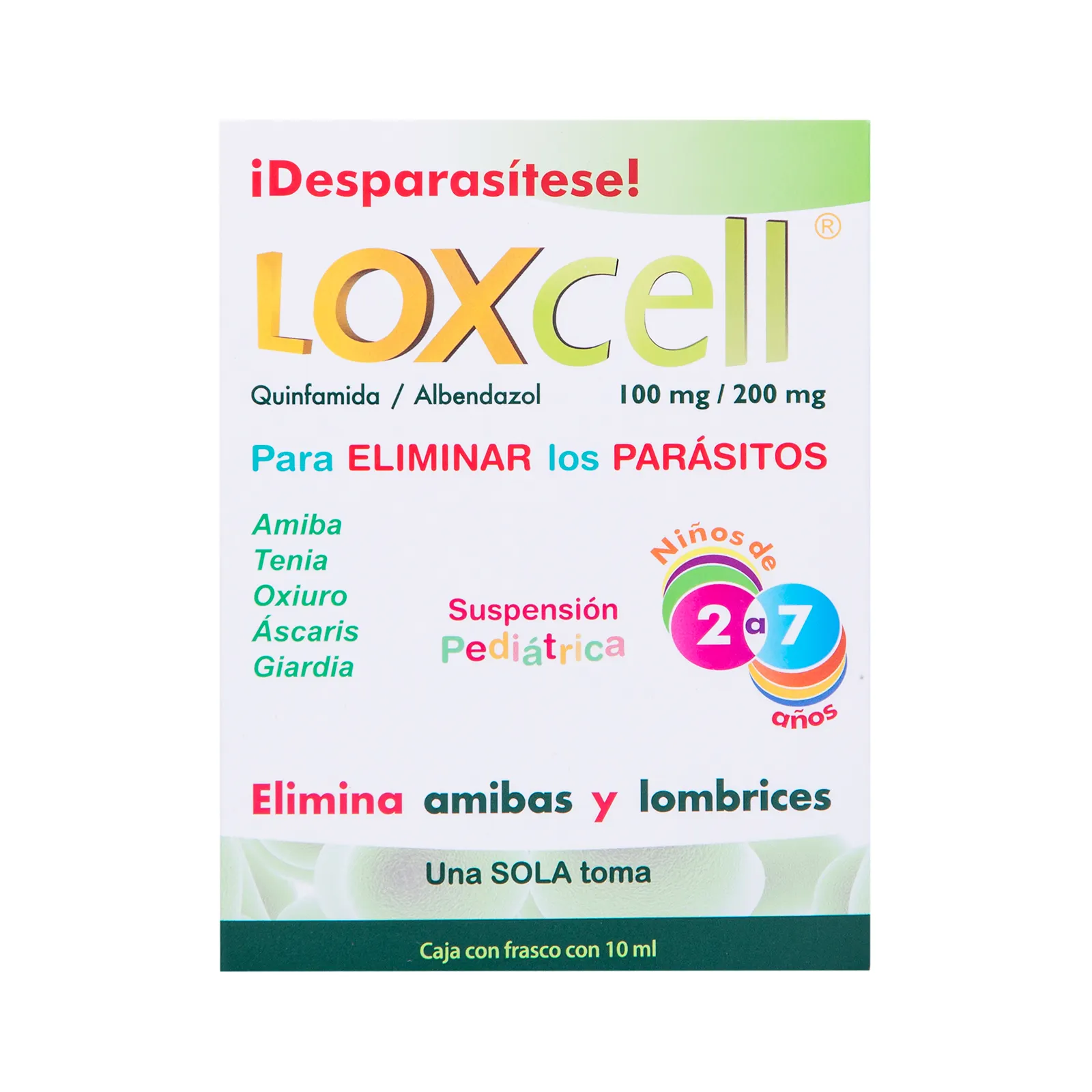 Loxcell pediareico suspension albendazol/quinfamida 10ml