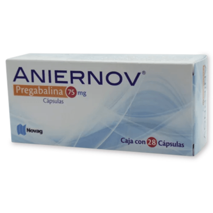 Aniernov Pregabalina 75mg  28Cápsulas