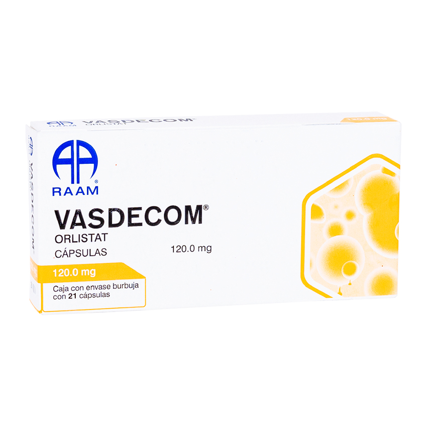 Vasdecom 120mg 21 Cápsulas Orlistat