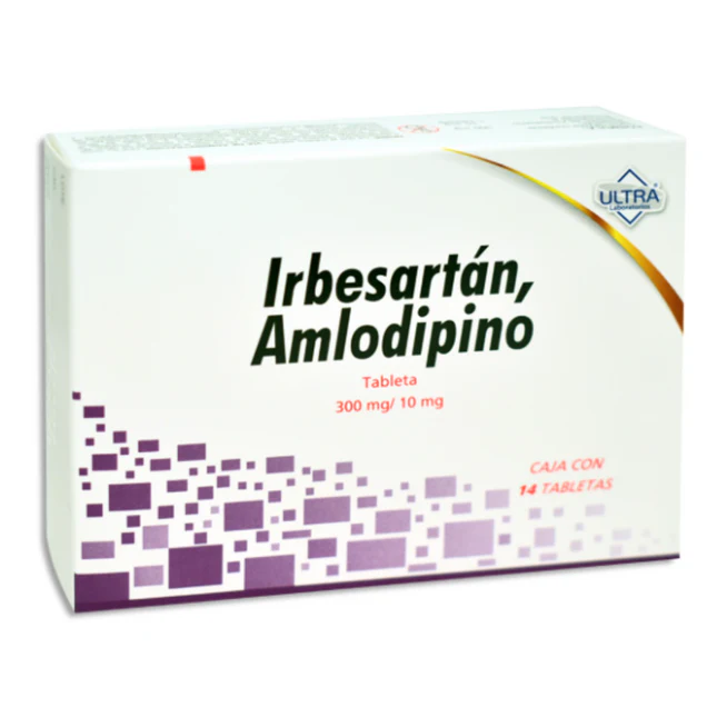 Irbesartán300mg/Amlodipino10 mg 14 tabletas ULTRA