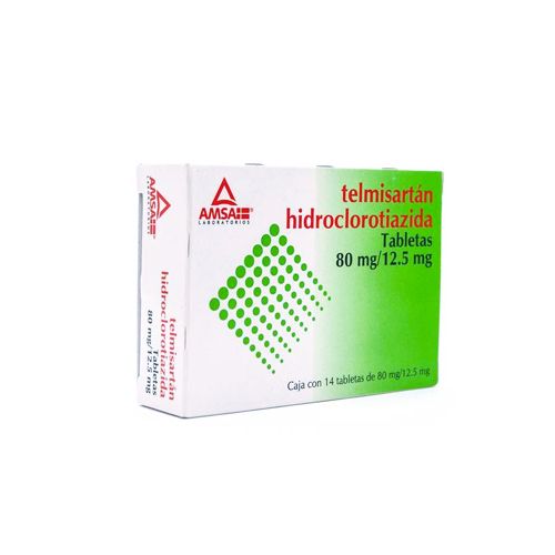 Telmisartán80mg/ hidroclorotiazida12.5 mg 14 tabletas AMSA