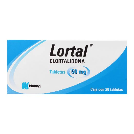 Lortal 50 mg Clortalidona 20 tabletas