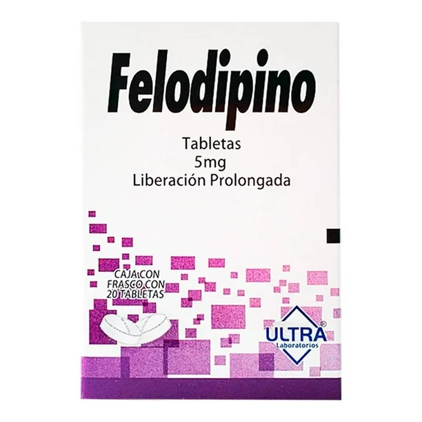 Felodipino 5mg 20 tabletas ULTRA 
