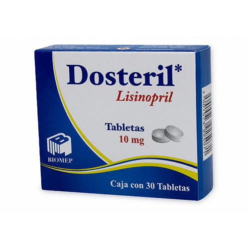 Dosteril 10 mg Lisinopril 30 tabletas