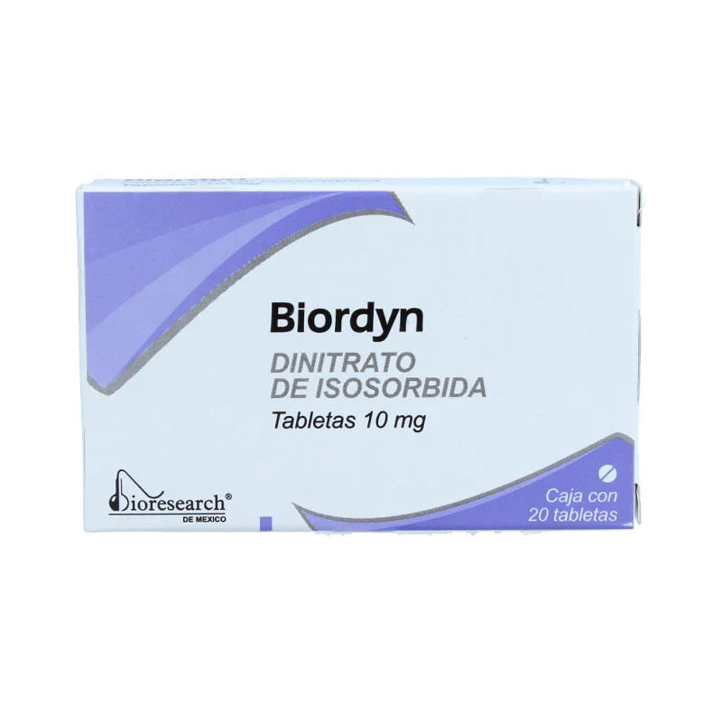 Biordyn dinitrato isosorbida 10mg 20 tabletas