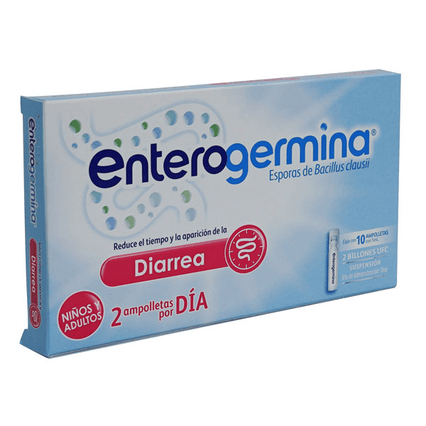 ESPORAS BACILLUS CLAUSII 2 BILLONES 10 AMPOLLETAS ENTEROGERMINA