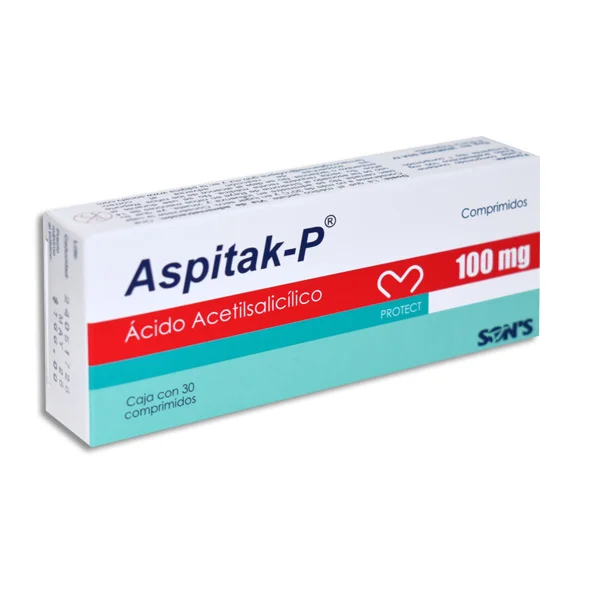 Aspitak-P 100 mg ácido acetilsalicílico 30 tabletas