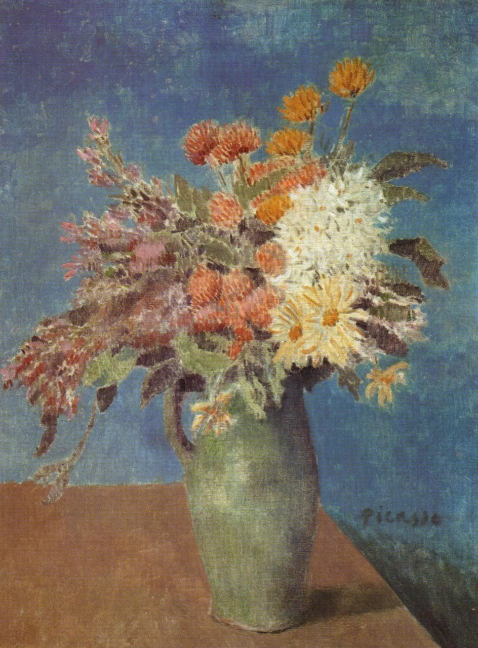 Pablo Picasso „Natiurmortas su gėlėmis“ („The vase of flowers“) – reprodukcija ant drobės