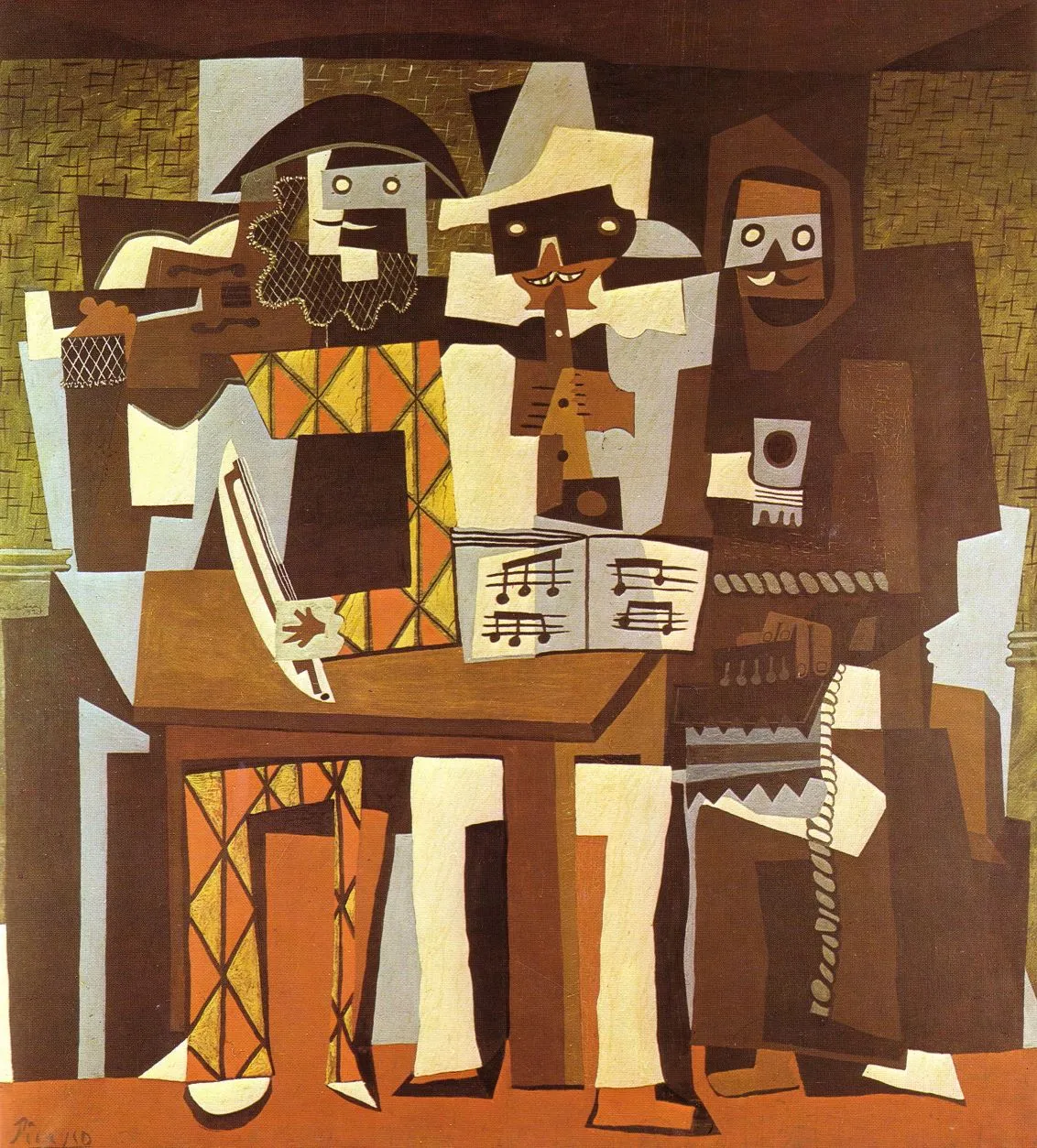 Pablo Picasso „Trys muzikantai“ („Three Musicians“) – reprodukcija ant drobės