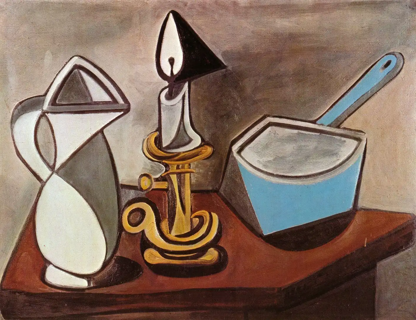 Pablo Picasso „Pitcher, Candle and Casserole“ – kubistinis paveikslas ant drobės