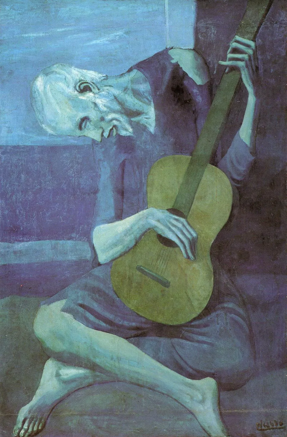 Pablo Picasso „The Old Guitarist“ – reprodukcija ant drobės