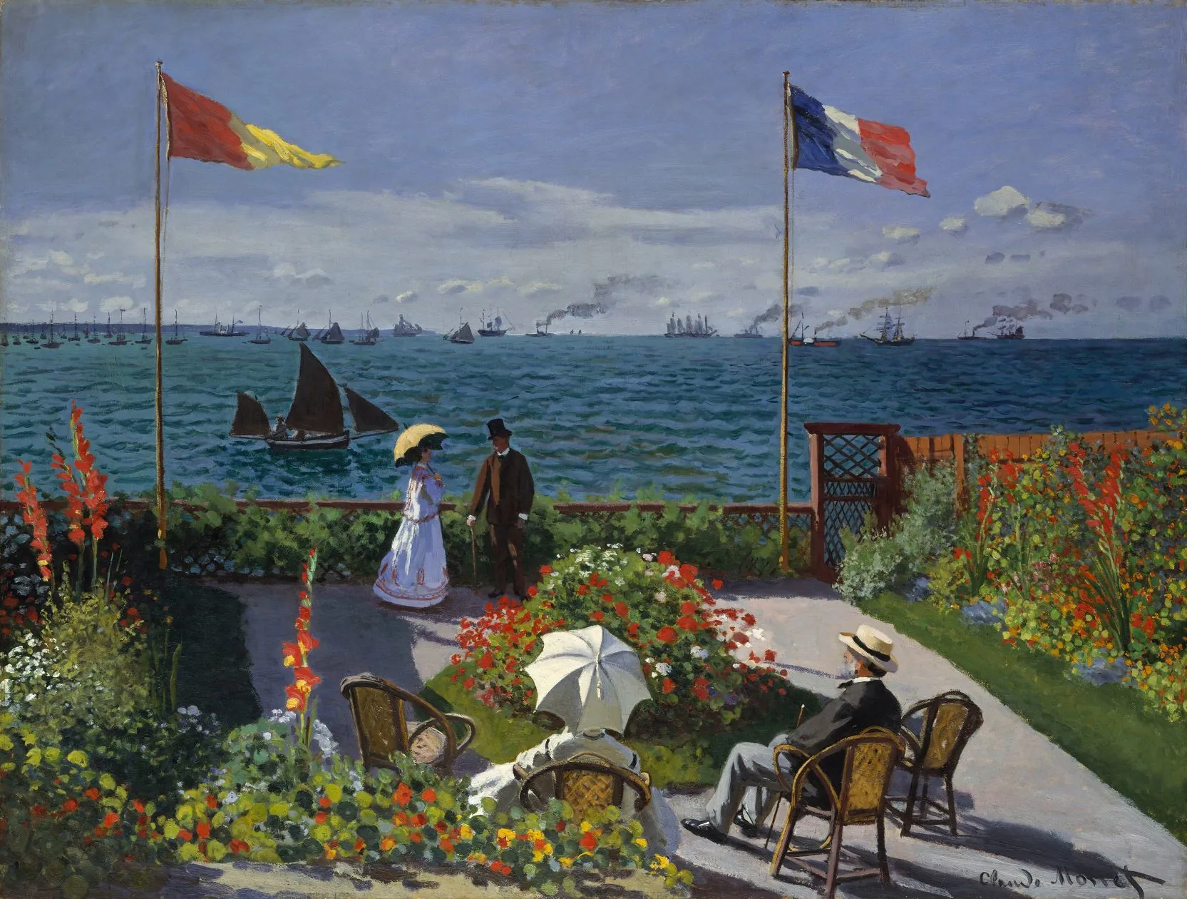 Claude Monet „Garden at Sainte-Adresse“ – reprodukcija ant drobės