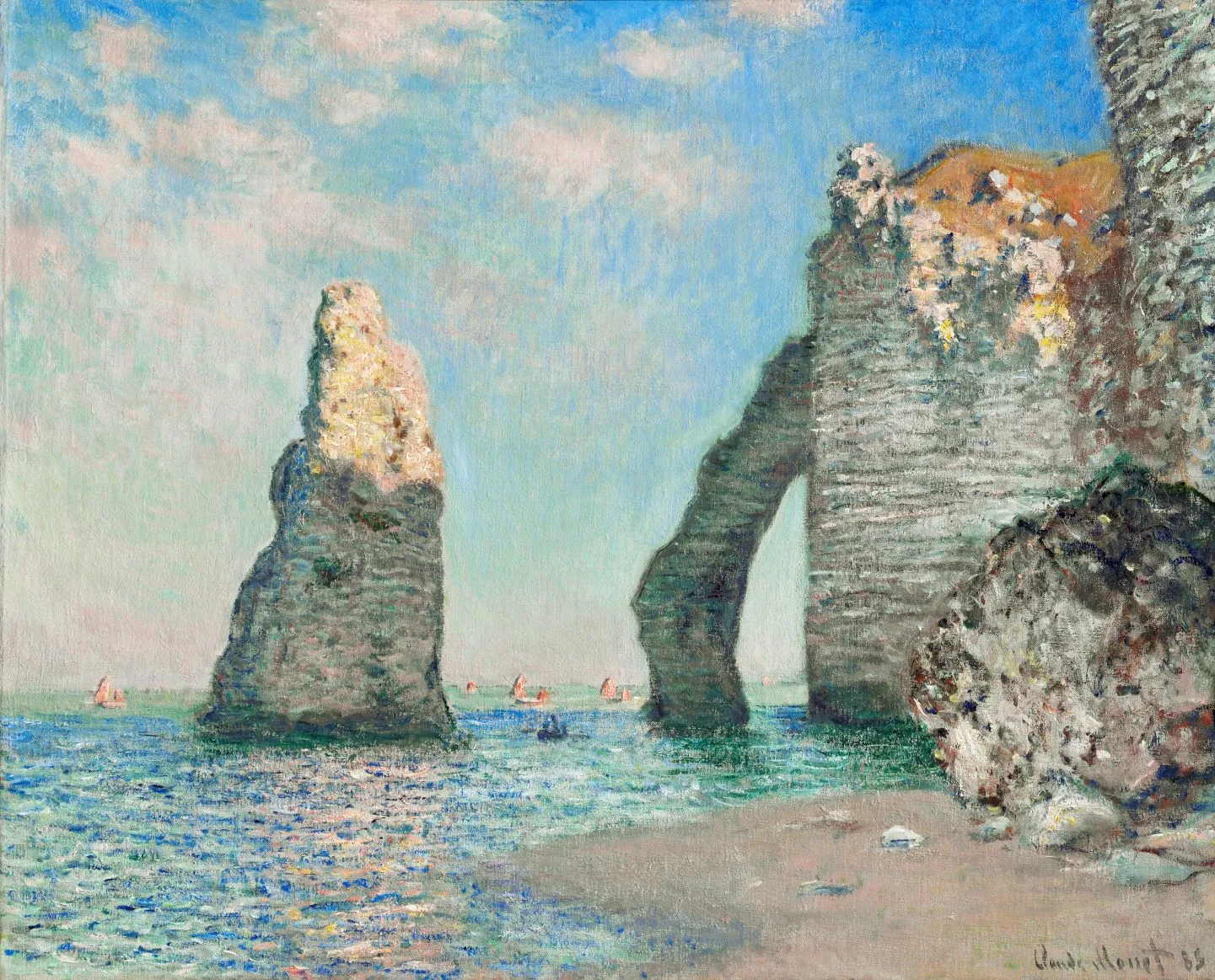 Claude Monet „Cliffs at Étretat“ – reprodukcija ant drobės