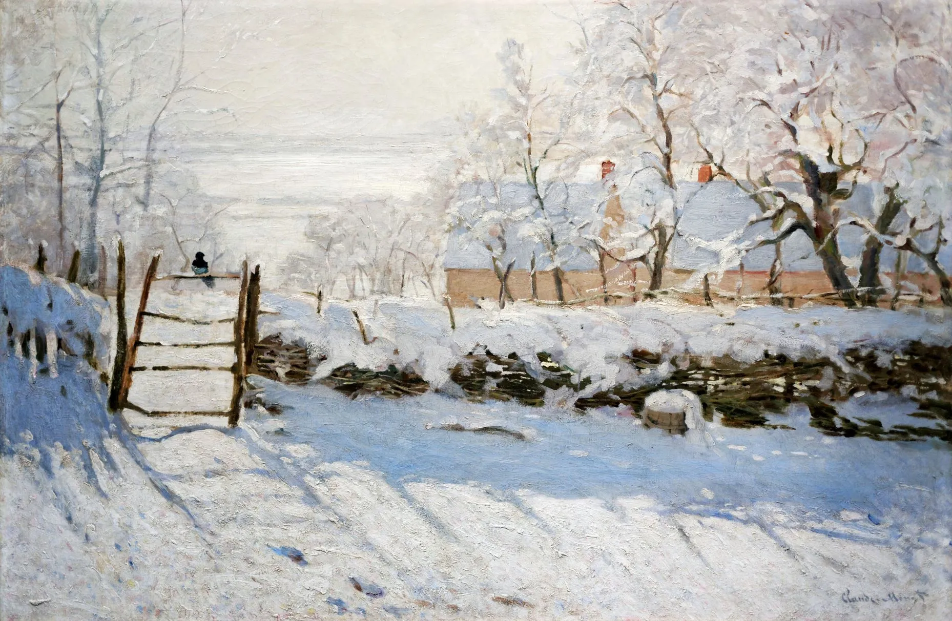 Claude Monet „The Magpie“ – reprodukcija ant drobės