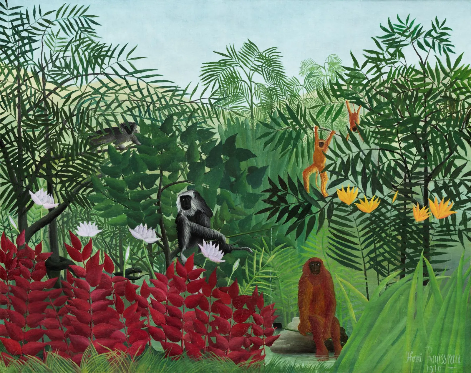 Henri Rousseau „Tropical Forest with Monkeys“ – paveikslo reprodukcija ant drobės