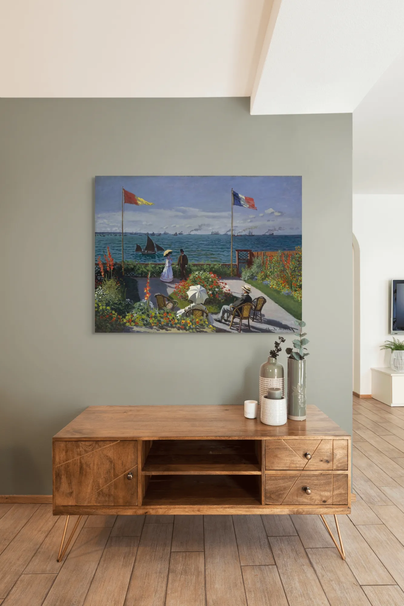 Claude Monet „Garden at Sainte-Adresse“ – reprodukcija ant drobės