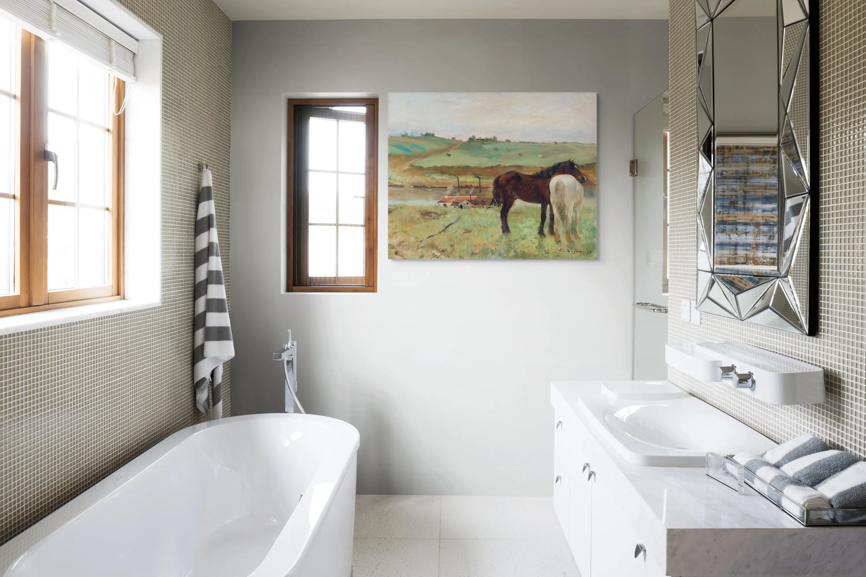 Edgar Degas „Horses in a Meadow“ – paveikslas ant drobės