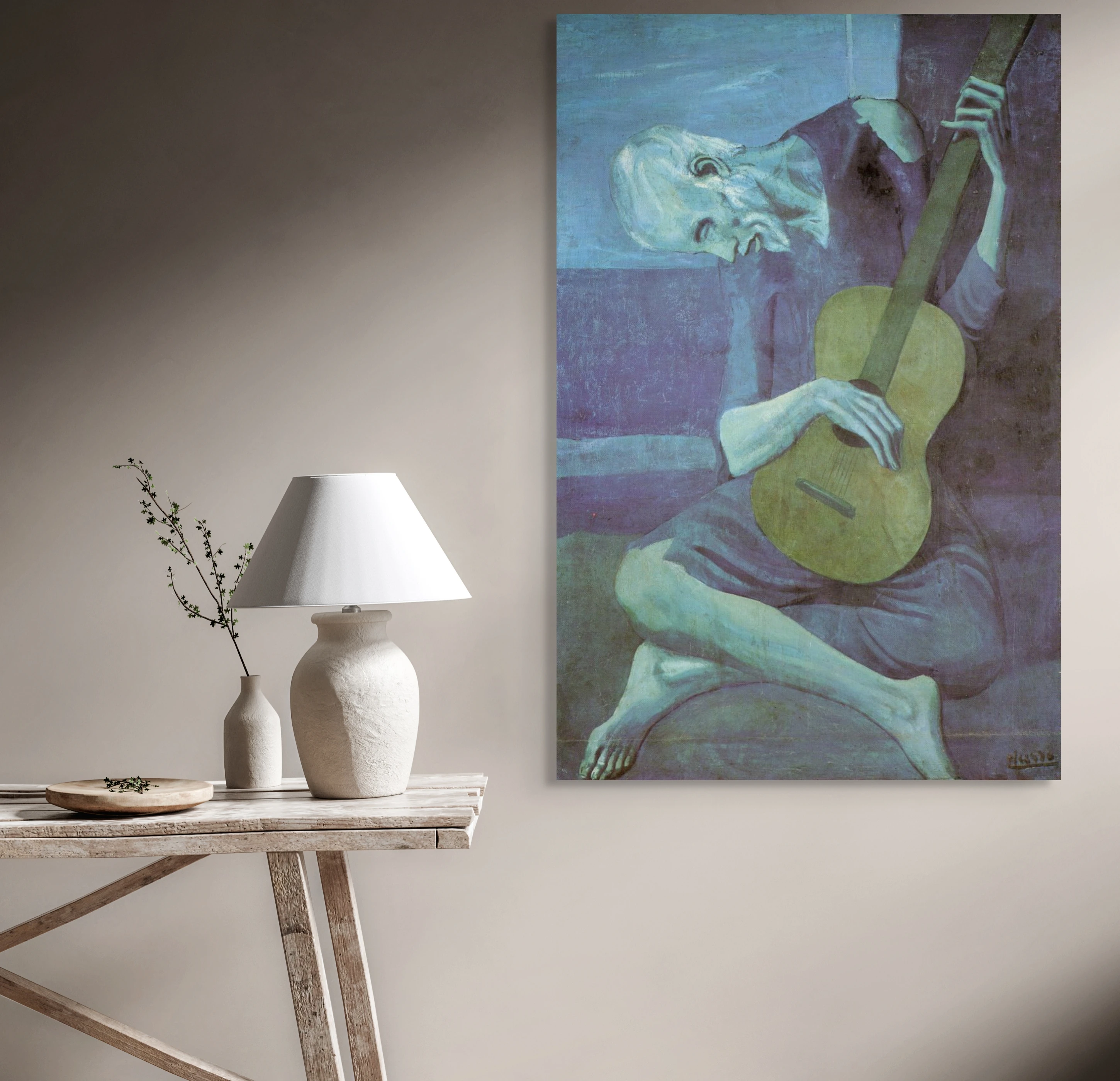 Pablo Picasso „The Old Guitarist“ – reprodukcija ant drobės