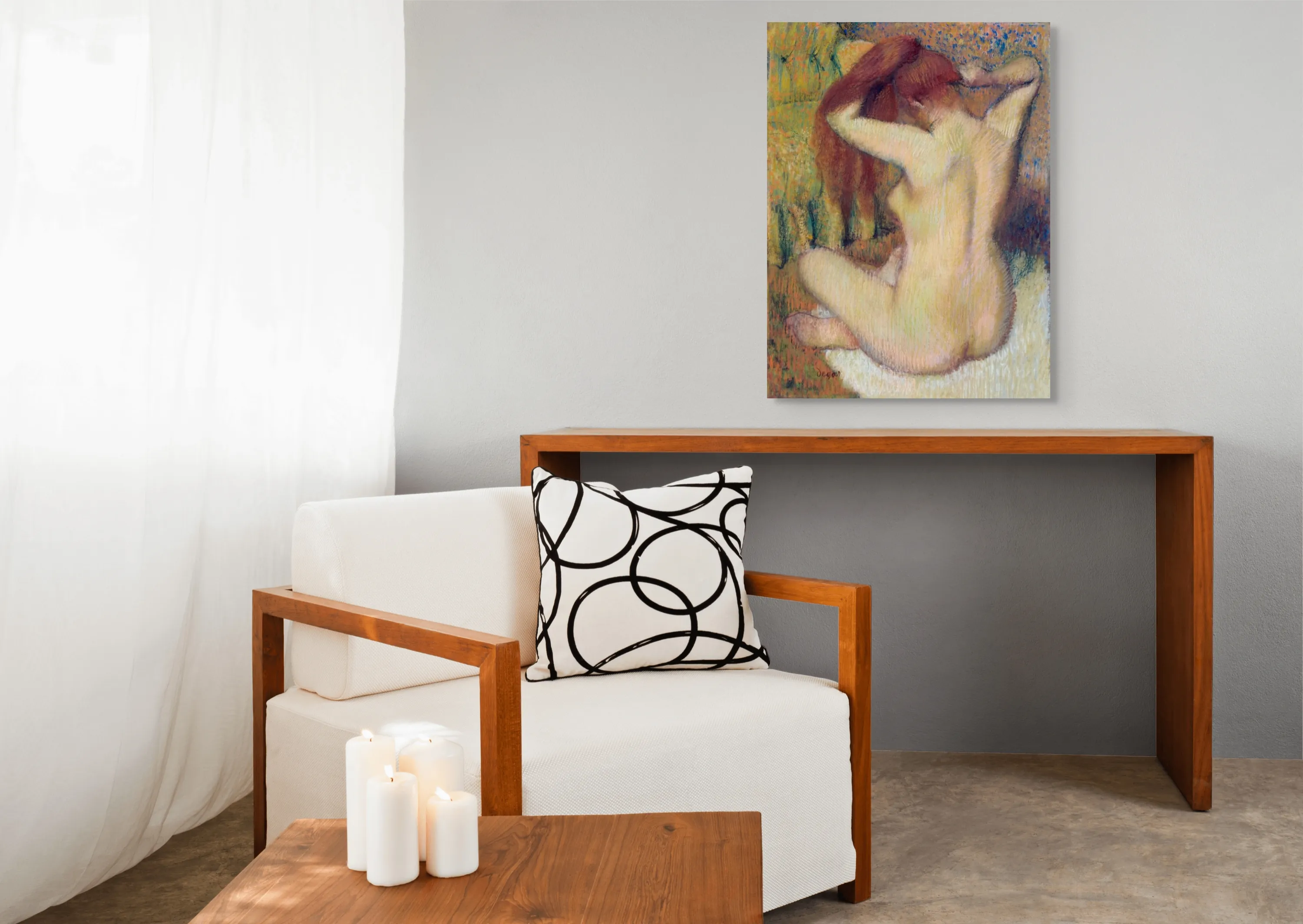 Edgar Degas „Woman Combing her Hair“ – reprodukcija ant drobės
