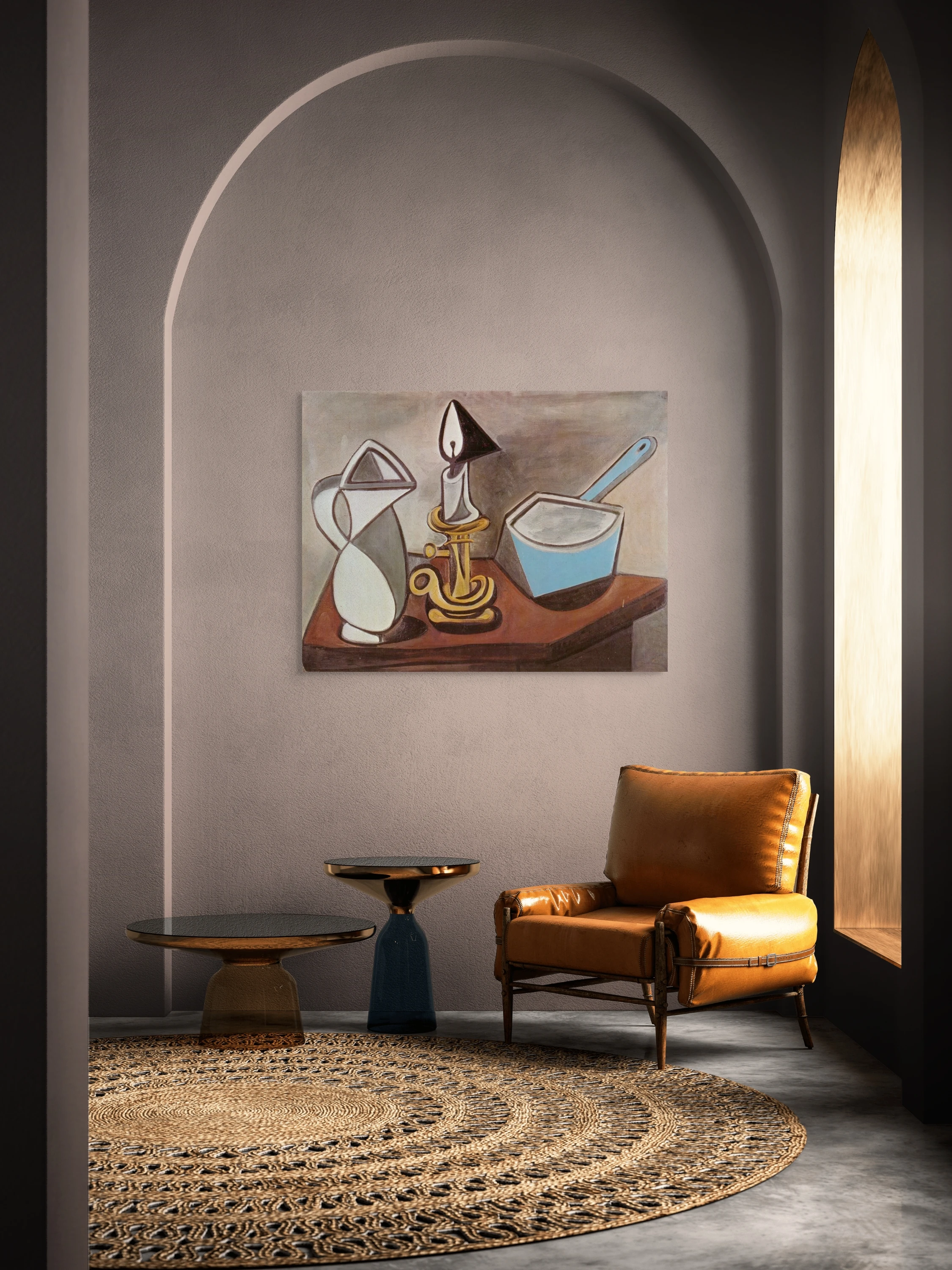 Pablo Picasso „Pitcher, Candle and Casserole“ – kubistinis paveikslas ant drobės