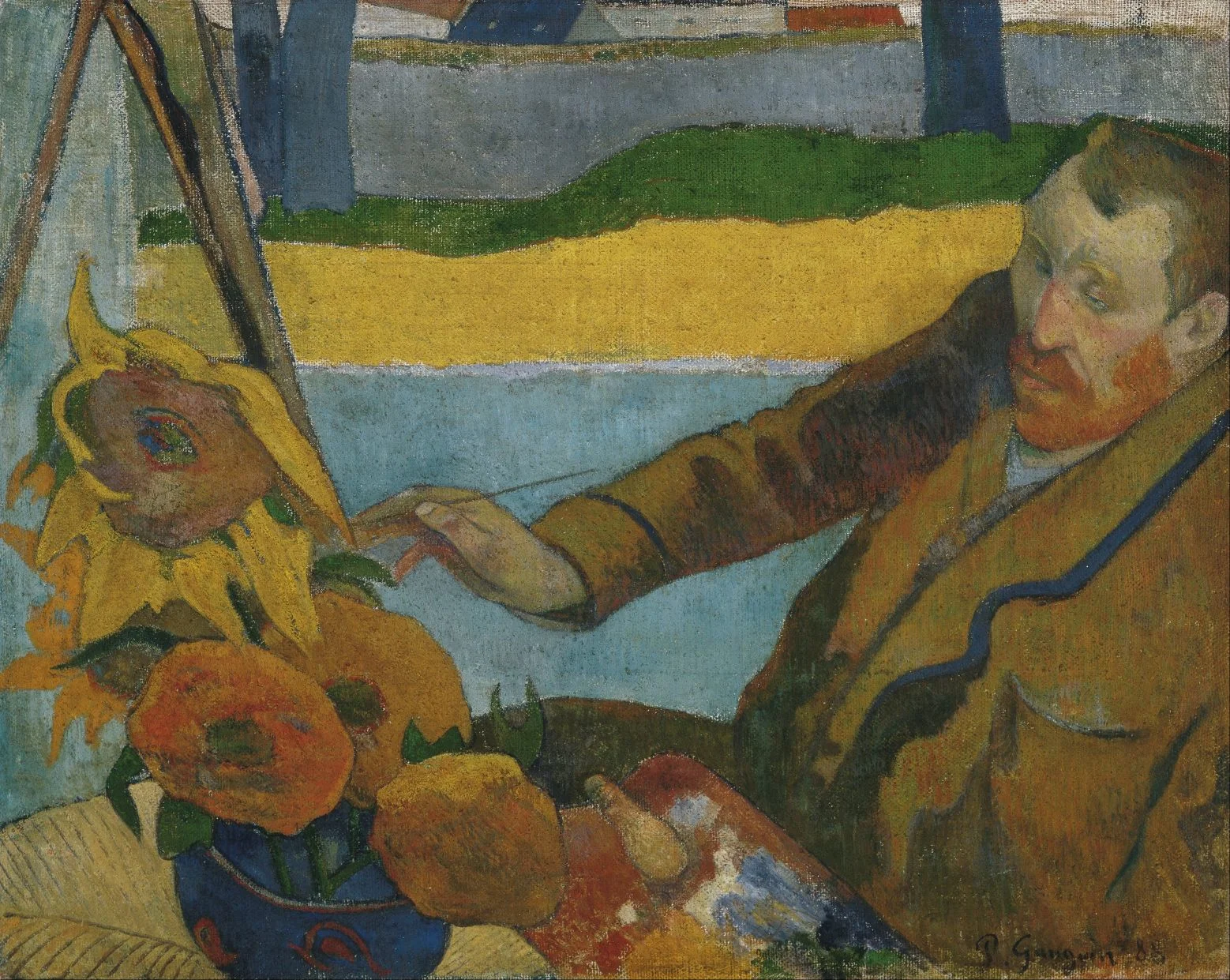 Paul Gauguin „Vincent van Gogh painting sunflowers“ – paveikslas ant drobės