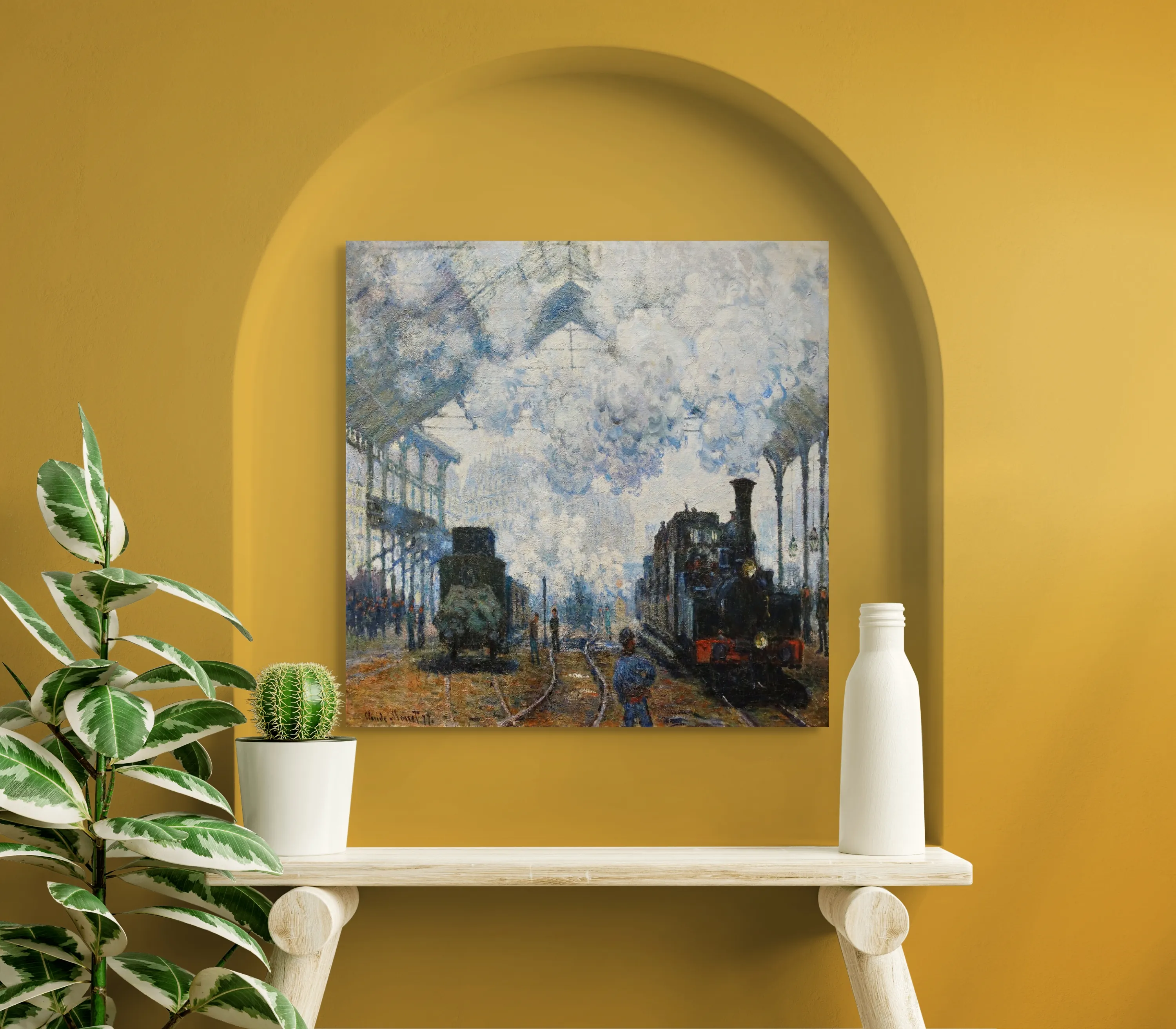 Claude Monet „Arrival of the Normandy Train“ – reprodukcija ant drobės