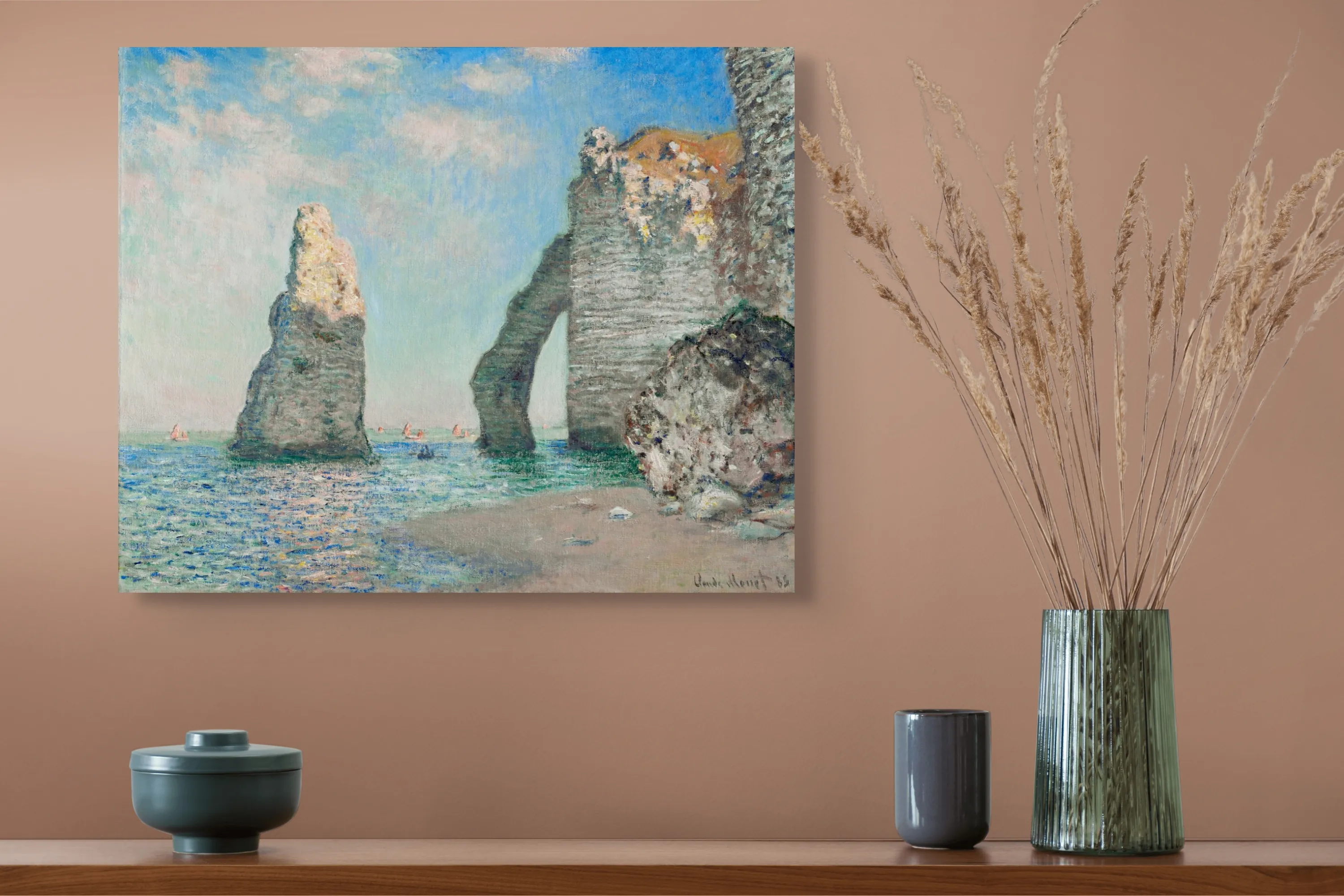 Claude Monet „Cliffs at Étretat“ – reprodukcija ant drobės