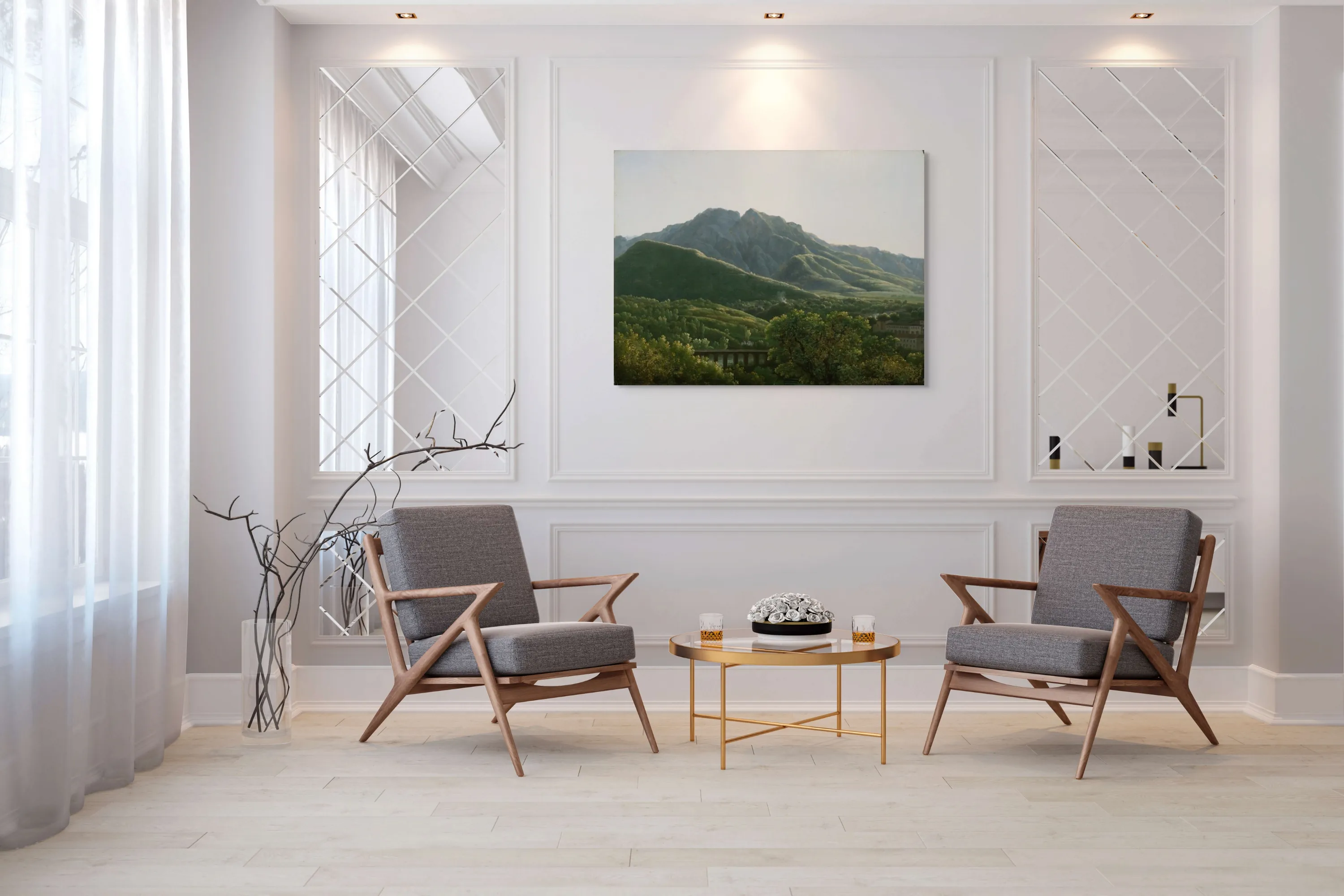 Bidauld „View of Bridge and the Town of Cava, Kingdom of Naples“ – paveikslas ant drobės