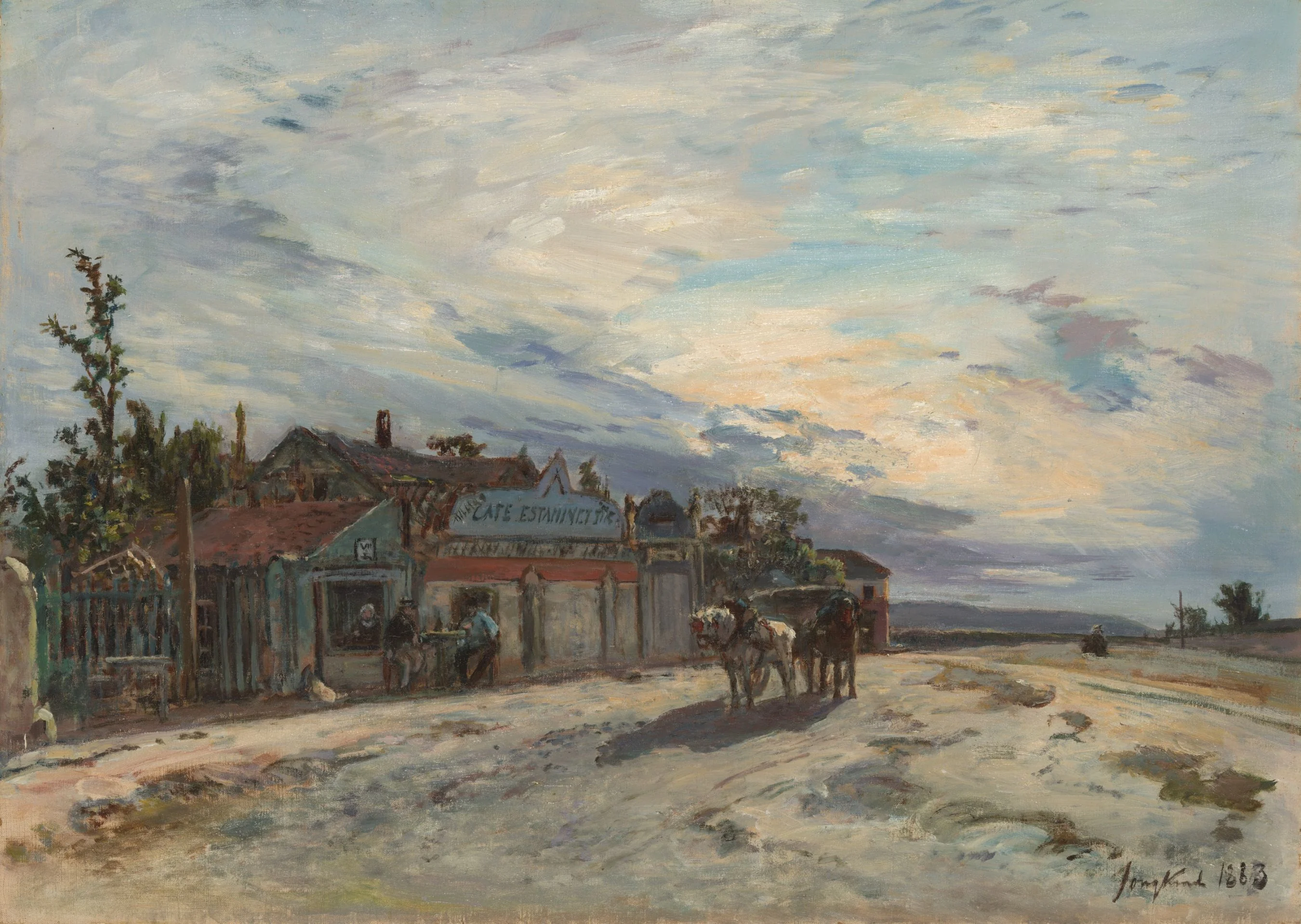 Johan Barthold Jongkind „A Roadside Tavern“ – reprodukcija ant drobės