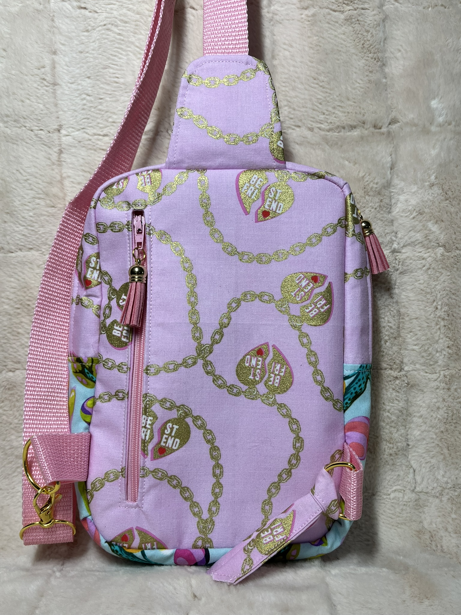 Mini Sling Bag – 'Disco Kitten' by Tula Pink 