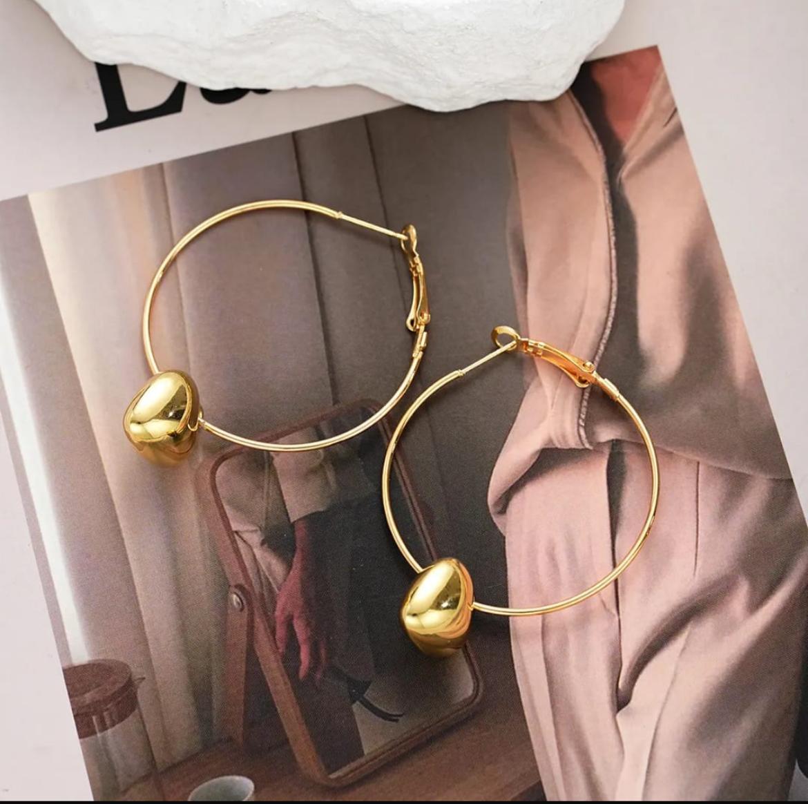Golden Heartbeat Hoop Earrings