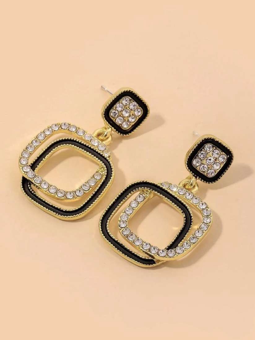 Vintage Glam Geometric Drop Earrings