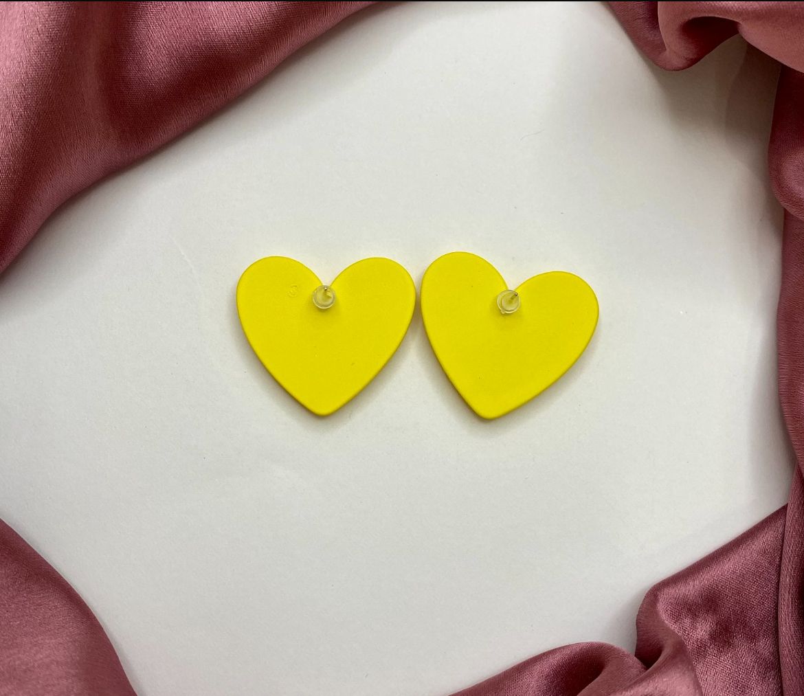Chunky Heart Stud Earrings