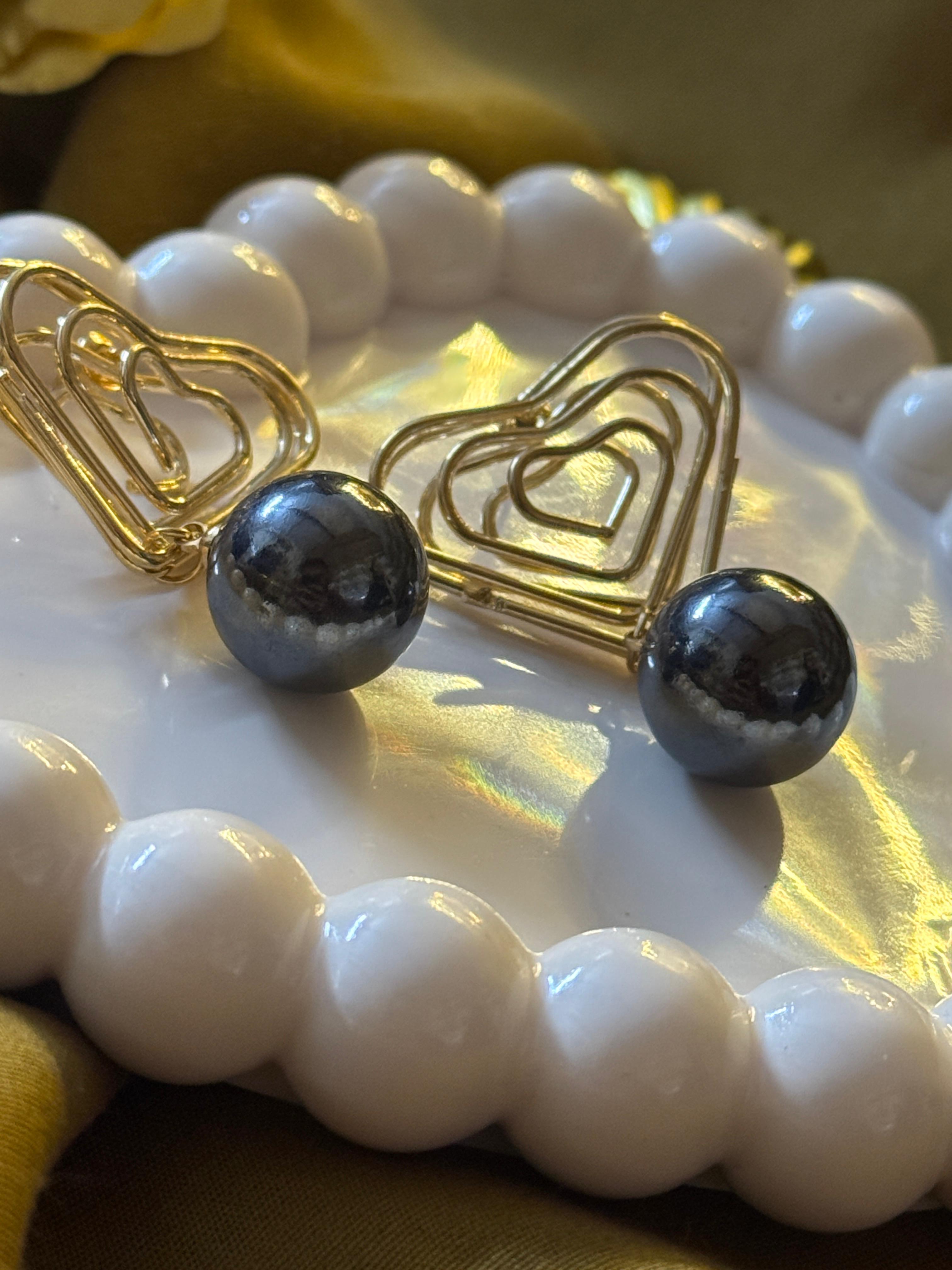 Heart-Inspired Geometric Drop Earrings