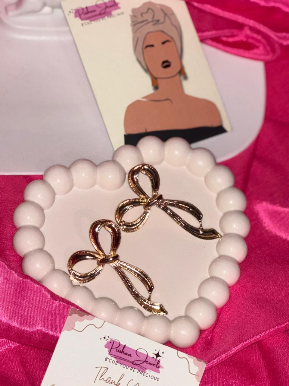 Golden Grace Bow Earrings
