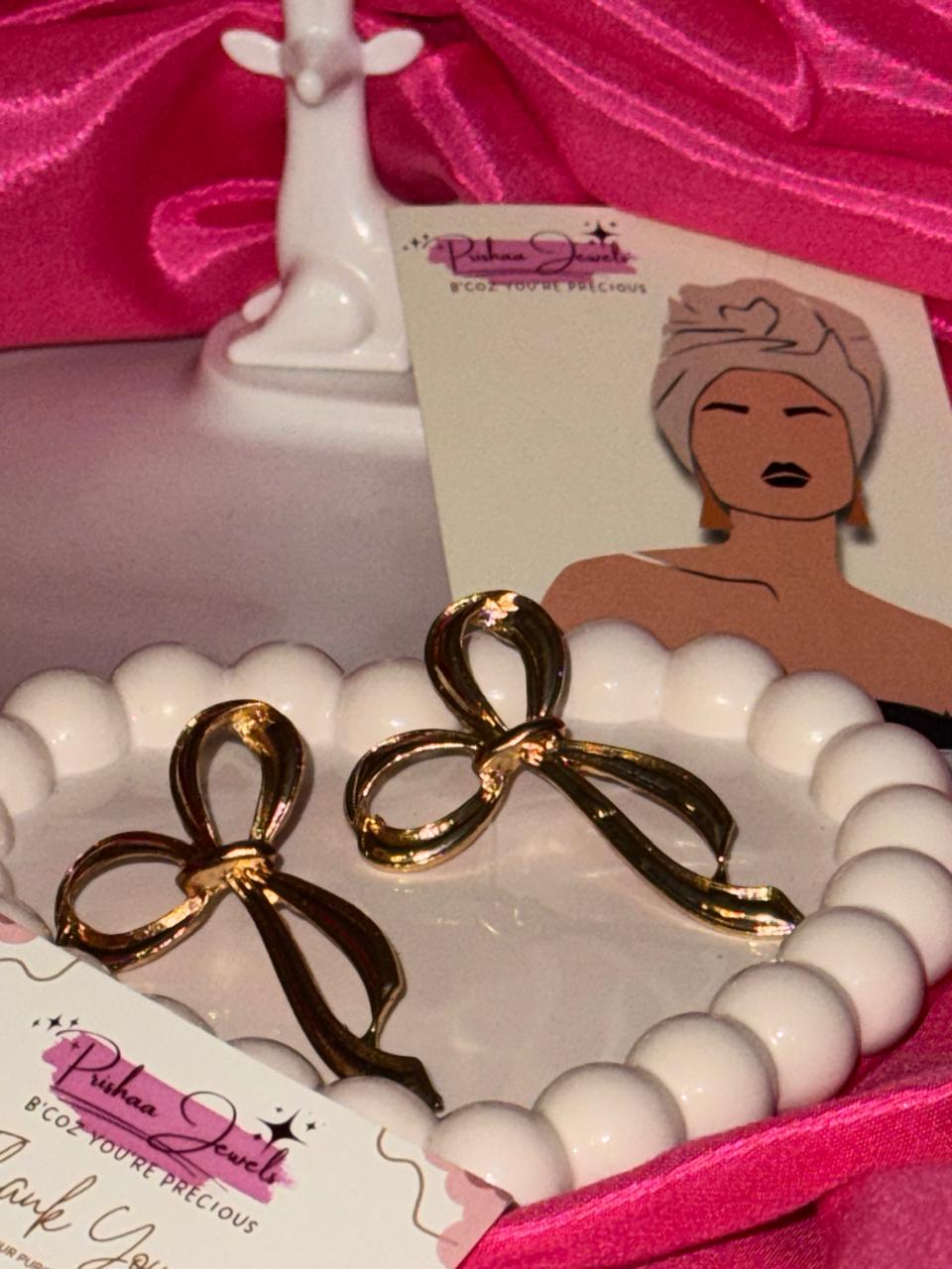Golden Grace Bow Earrings