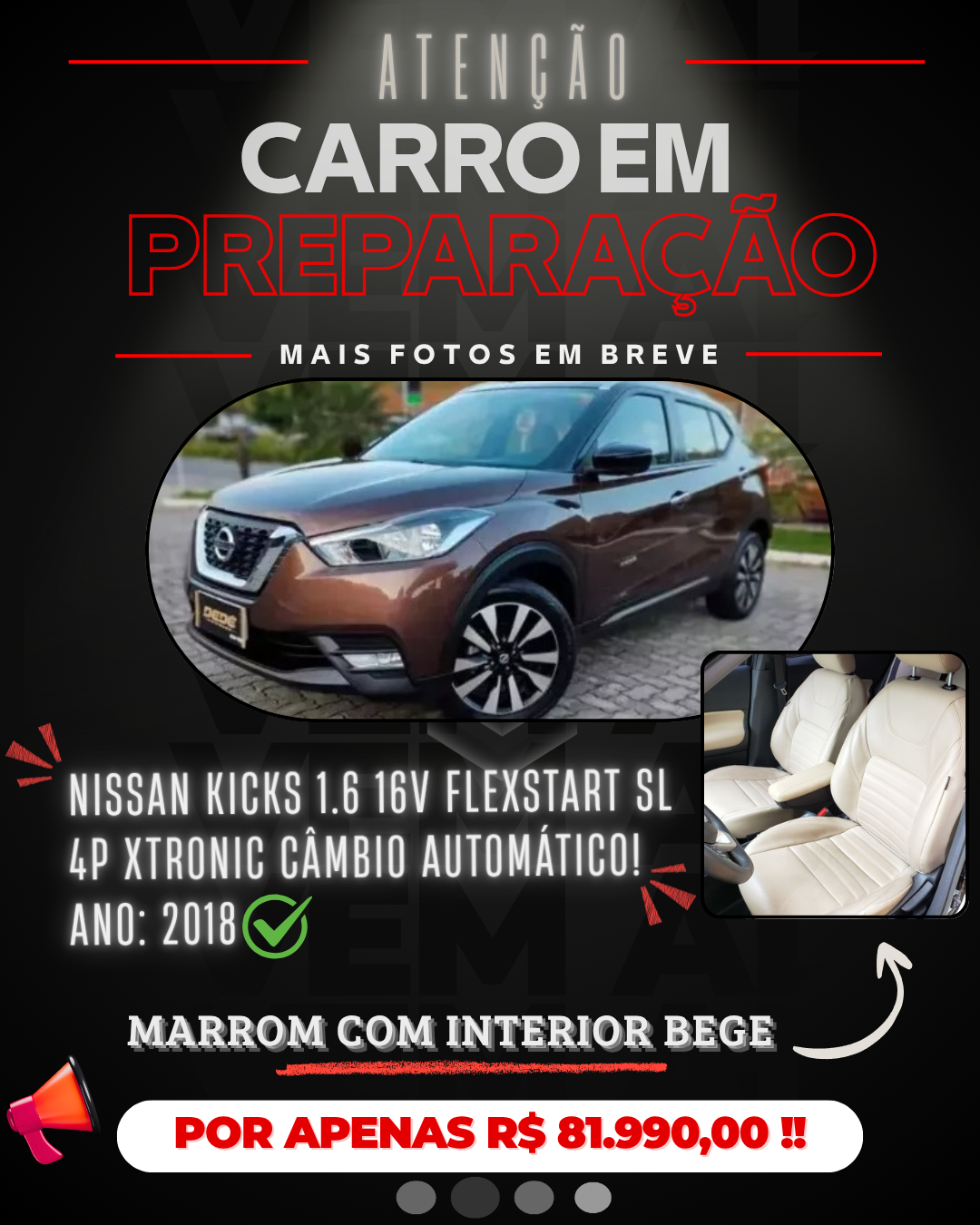 NISSAN KICKS 1.6 16V FLEXSTART SL 4P XTRONIC