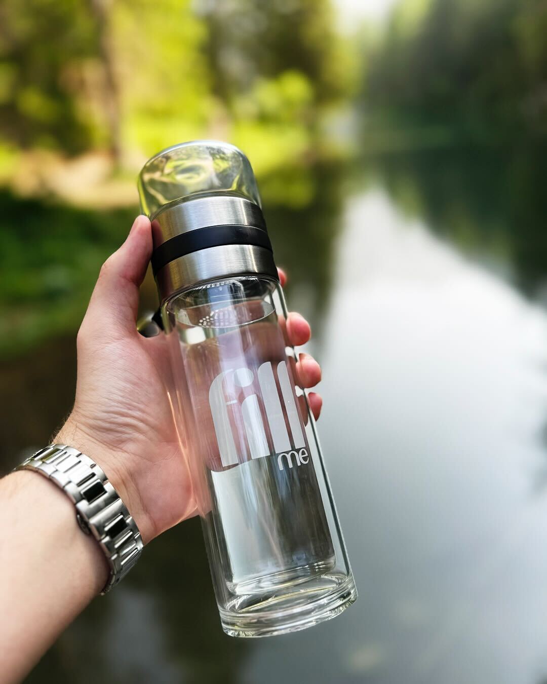 Borosilikatinio stiklo butelis FILL ME